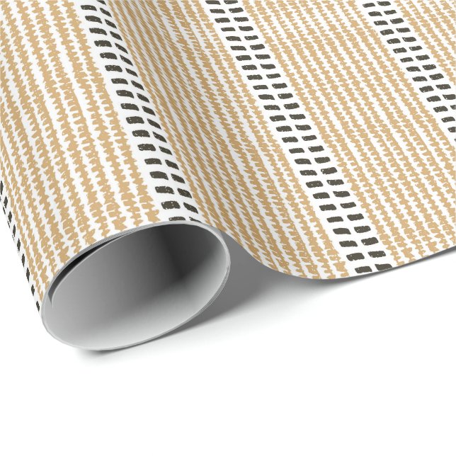Papel De Regalo Rayas versátiles modernas simples amarillo negro c (Esquina del rollo)
