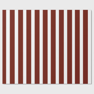 Papel De Regalo Rayas verticales clásicas rojas oscuras y blancas