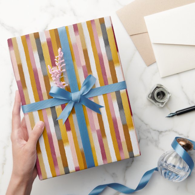 Papel De Regalo Rayas verticales de acuarela sin costuras (Regalar)