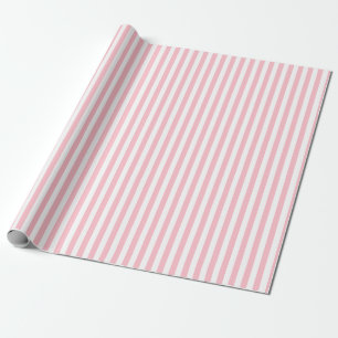 Papel De Regalo Rayas verticales de pequeño tamaño rosa y blanco