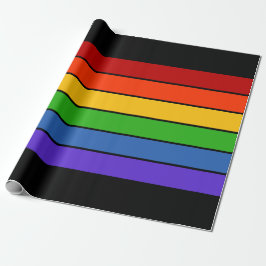 Papel De Regalo Rayo arcoiris negro