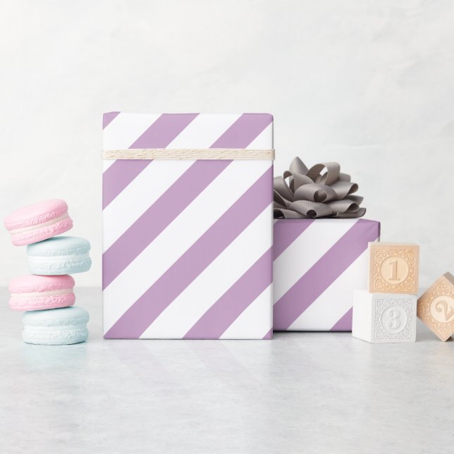 Papel De Regalo Rayo Diagonal Lilac (Baby Shower)