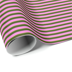 Papel De Regalo Rayo Retro Moderno de Rosa Brillante y Verde