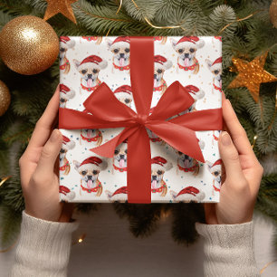 Papel De Regalo Razas de perros de acuarela de Navidad de Chihuahu