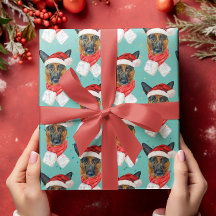Razas de perros de acuarela de Navidad Pastor Alem