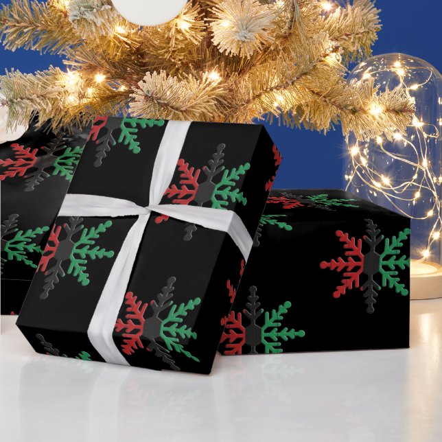 Papel De Regalo RBG UNIA African-American Kwanzaa Snowflakes (Vacaciones)
