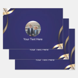 Papel de regalo real azul sólido con estilo person