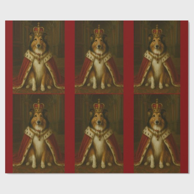 Papel De Regalo Real Sheltie (Superficie plana)
