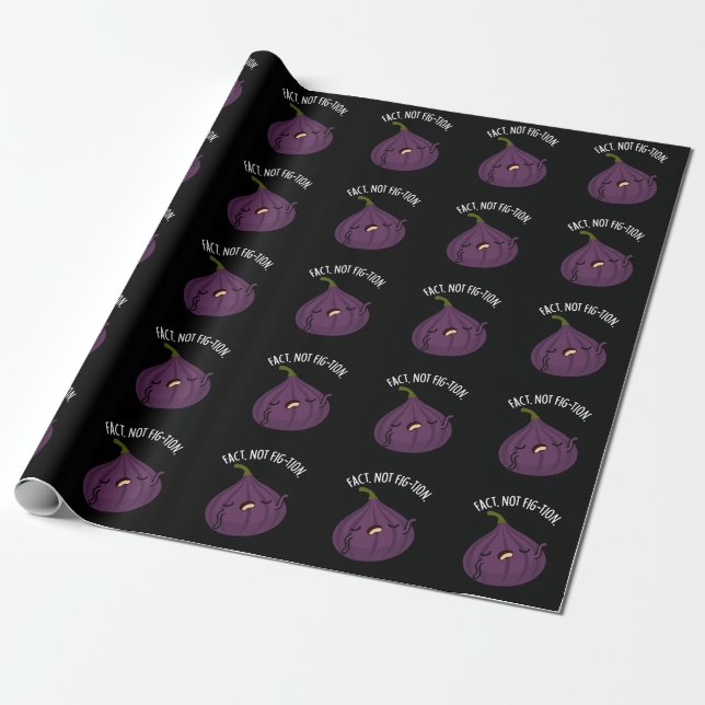 Papel De Regalo Realidad No Fig Funny Fig Pun Dark BG (Desenrollado)