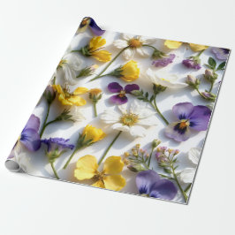 Papel De Regalo Realistic Pressed Flower Spring Gift Wrap