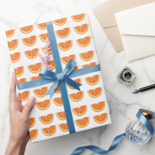 Papel De Regalo Rebanada de Fruta Naranja