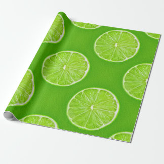 Papel De Regalo Rebanada de la fruta del limón de la verde lima