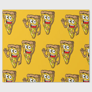 Papel De Regalo Rebanadas de pizza de champiñones felices