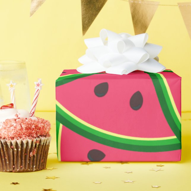 Papel De Regalo Rebanadas de sandía caprichosas y lindas  (Fiesta de cumpleaños )