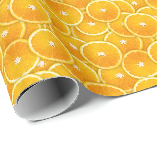 Papel De Regalo rebanadas naranjas (Esquina del rollo)