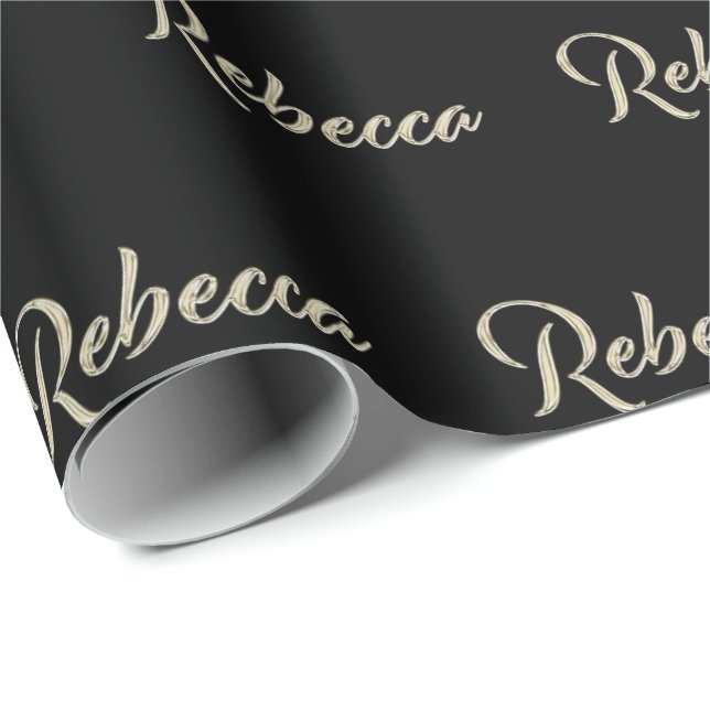 Papel De Regalo Rebecca white gold Handwriting Geschenkpapier (Esquina del rollo)