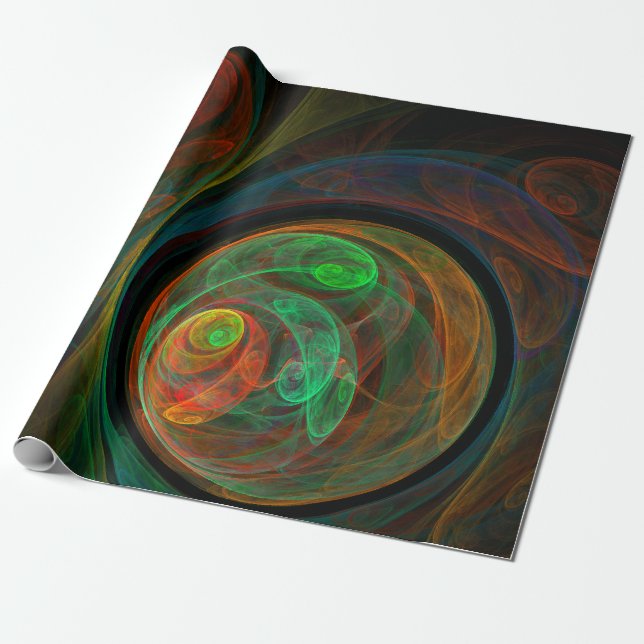 Papel De Regalo Reborn Green Abstract Art (Desenrollado)
