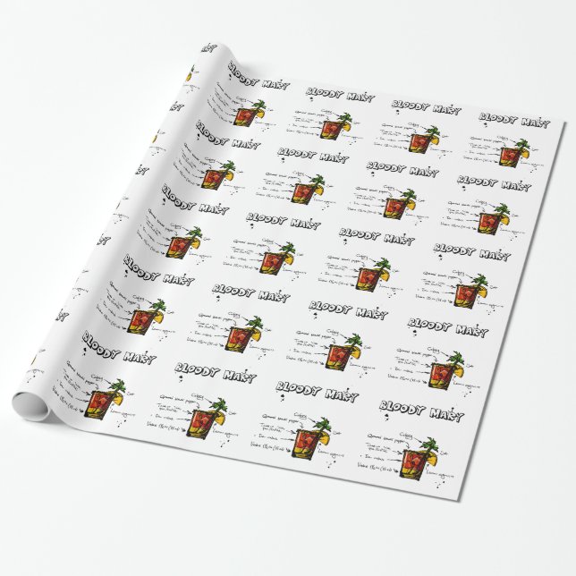 Papel De Regalo Receta del cóctel del bloody mary (Desenrollado)