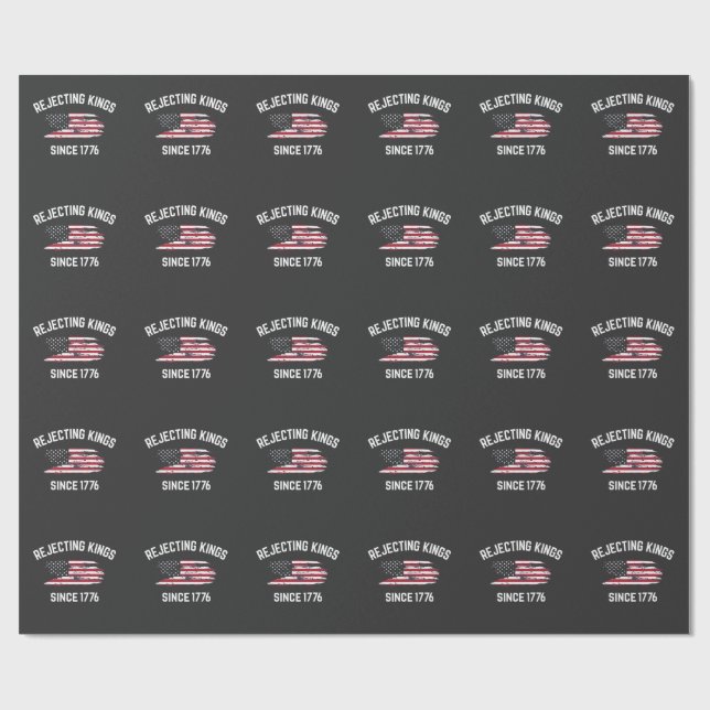 Papel De Regalo Rechazar reyes desde 1776 4 de julio (Superficie plana)