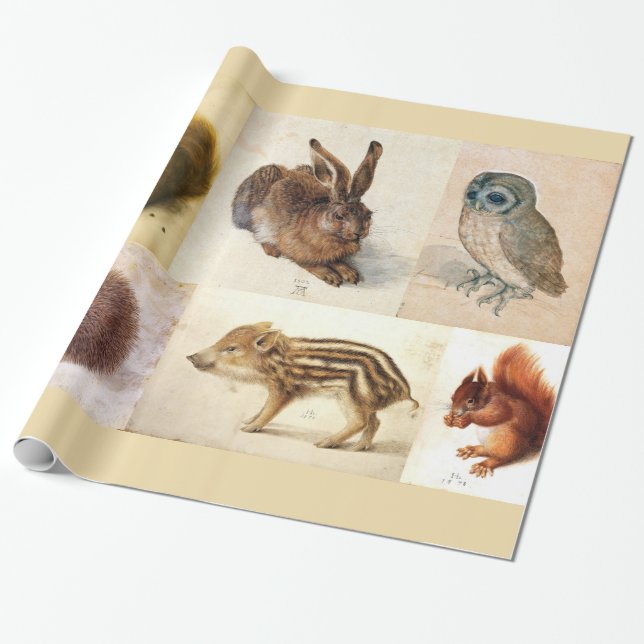 Papel De Regalo RECOPILACIÓN DE Bellas Artes / Dibujos de animales (Desenrollado)
