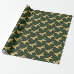 Papel De Regalo Recordatorio de oro Verde purpurina dorado