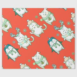 PAPEL DE REGALO RECORTE DE NAVIDADES ANIMALES ARRASTRADOS