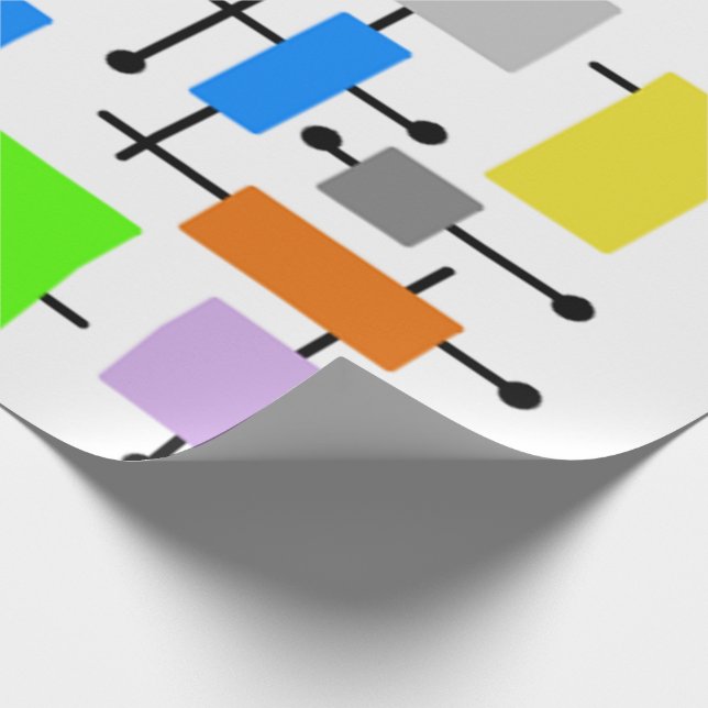 Papel De Regalo Rectángulos atómicos (Esquina)