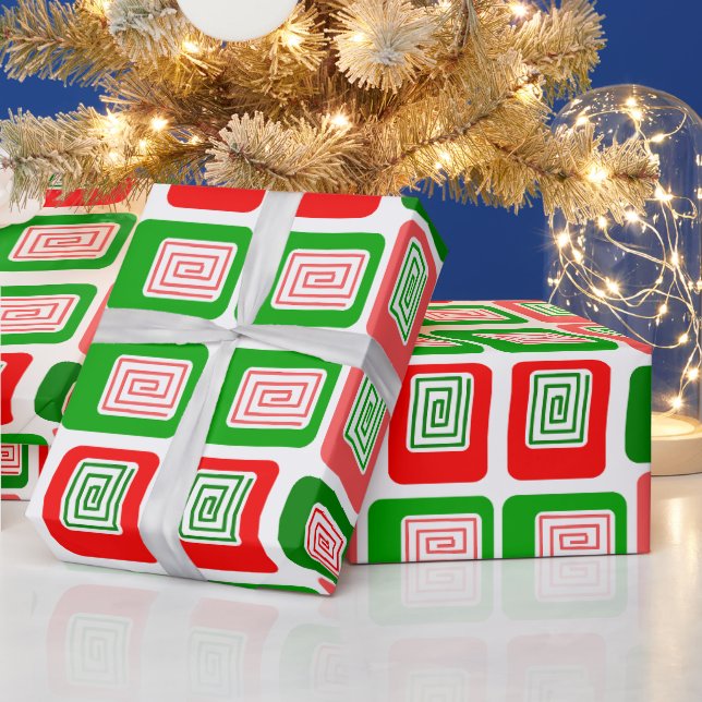 Papel De Regalo Rectángulos de navidades (Vacaciones)