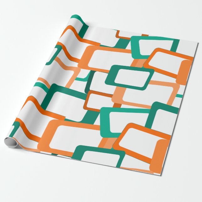 Papel De Regalo Rectángulos modernos de mediados del siglo (Desenrollado)