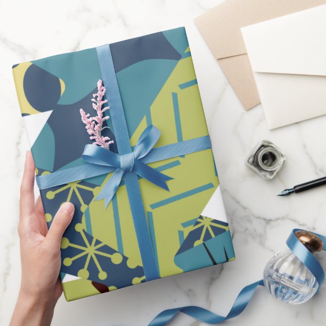 Papel De Regalo Rectángulos modernos redondeados de mediados del s (Regalar)