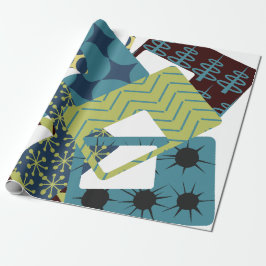 Papel De Regalo Rectángulos modernos redondeados de mediados del s