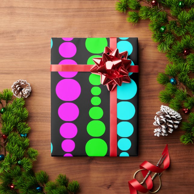 Papel De Regalo Rectángulos Neon Modern  (Regalo de vacaciones)