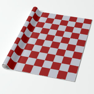Papel De Regalo Rectángulos rojos y grises