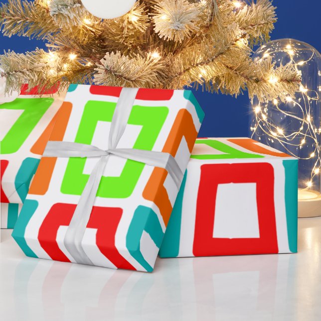 Papel De Regalo Rectángulos sesgados (Vacaciones)