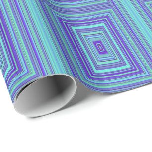 Papel De Regalo Rectángulos verdes morados azules arte geométrico