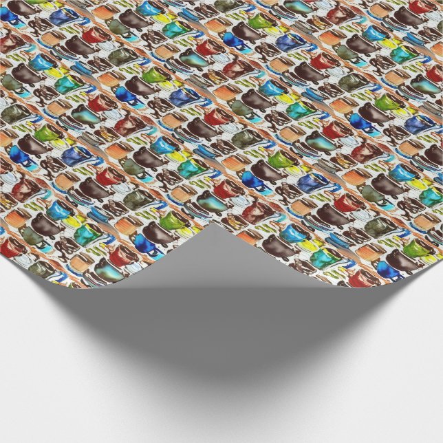 Papel De Regalo Recubrimientos de café marrón Resumen Patrón de ac (Esquina)