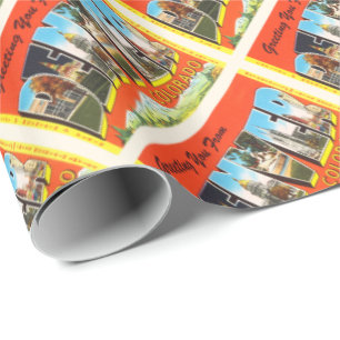 Papel De Regalo Recuerdo viejo del viaje del vintage de Denver