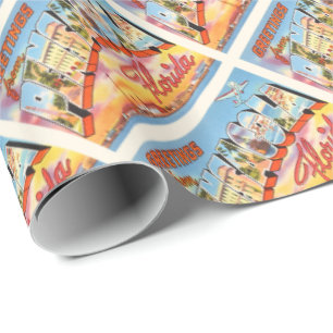 Papel De Regalo Recuerdo viejo del viaje del vintage de Pensacola