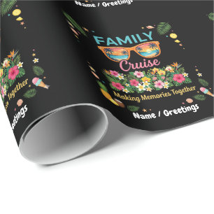 Papel De Regalo Recuerdos de crucero familiar tropical floral vera