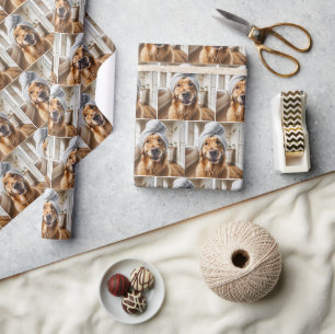 Papel De Regalo Recuperador de oro con toalla de turbante