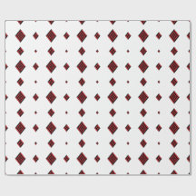 Red and Black Geometric Diamond Pattern Modern Tot