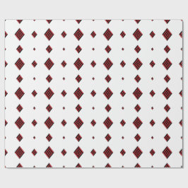 Papel De Regalo Red and Black Geometric Diamond Pattern Modern Tot