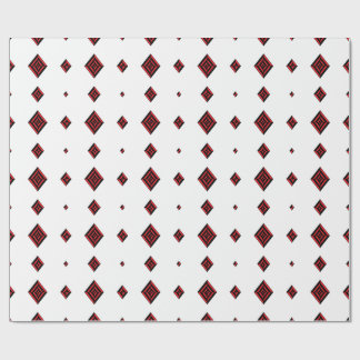 Papel De Regalo Red and Black Geometric Diamond Pattern Modern Tot