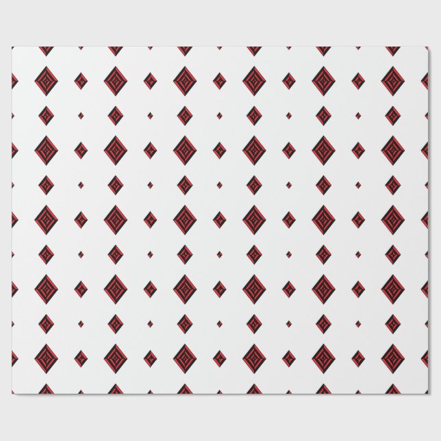 Papel De Regalo Red and Black Geometric Diamond Pattern Modern Tot (Superficie plana)