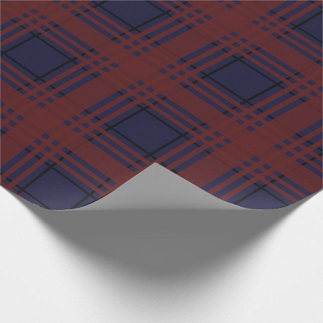 Papel De Regalo Red and Blue Tartan Plaid Wrapping Paper (Esquina)