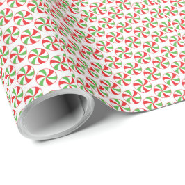 Papel De Regalo Red and Green Candy Cane Christmas Wrapping Paper