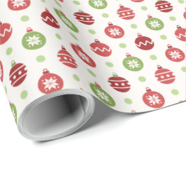 Papel De Regalo Red and Green Christmas Ornament Pattern