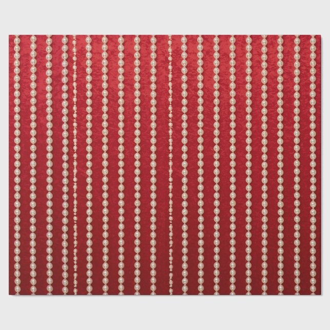Papel De Regalo Red and Pearl Wrapping Paper (Costura)
