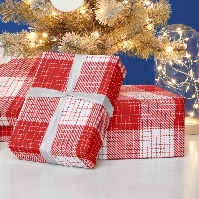 Papel De Regalo Red and White Bold Checkered Plaid Design  (Subido por el creador)