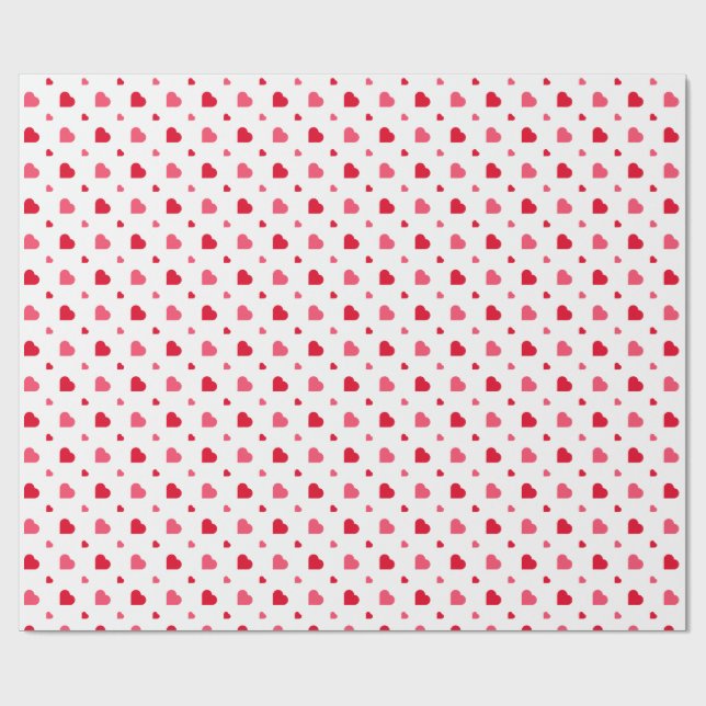 Papel De Regalo Red and white Heart Valentine’s Day  (Superficie plana)